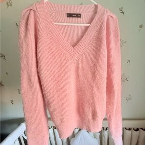 Mango Soft Pink V-Neck Sweater